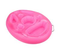 BAFOVY Soporte para Bebidas de Piscina, Bandeja Flotante Inflable de PVC de 70 X 50 X 15 Cm con Base Ponderada y Válvula de Grado Espacial, Organizador de Refrigerios de Bebidas con Múltiples (Pink)