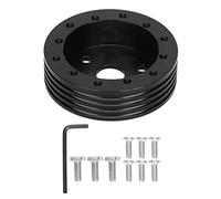 BAFOVY Spador de Gordos del Volante de Aluminio de 1 Pulgada, Almohadilla del Volante, 5 Ruedas de 6 Orificios a 3 Agujeros, Adecuado para Grant, NRG, Fabricación Profesional (BLACK)