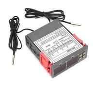 BAFOVY STC-3008 DUAL PANTALLA DUAL DIGITA Termostato Digital, Regulador de Controlador de Temperatura de Carcasa de la Carcasa del Retardante de la Llama para Granja, Refrigerador, Invernadero (24V)