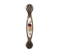 BAFOVY Tiradores de Cerámica Vintage, Patrón de Flores de Rosas, Tiradores Duraderos para Gabinetes de Cocina, Perfectos para Tocador y Armario con Kit de Fácil Instalación (3#)