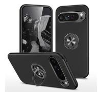 BAFUGU Funda para teléfono móvil Google Pixel 9/Google Pixel 9 Pro con Soporte magnético Giratorio de 360°, protección contra caídas en Calidad Militar, antiarañazos,(TPU+PC) Negro