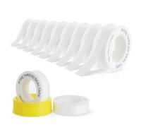 Bafumiu Set de 9 cintas de sellado para roscas en PTFE 12mm x 15m, cinta de sellado impermeable para tuberías, duchas y válvulas, hilo de sellado para roscas, ideal para prevenir fugas.