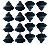 Bafutayawa 16 piezas Borla de polvo triangular negra Esponja para maquillaje Set de esponja para maquillaje