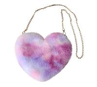 Bag Bolso Con Forma De Corazón De Melocotón Bolso Cruzado Con Para Mujer Bolso De Lana Con Un Hombro De Felpa Almohada Con Forma De Corazón De Felpa Regalo De San Valentín Para (Purple One Size)