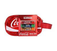 Lip Smacker Coca-Cola Handy Bag Set, 3 Bálsamos Labiales para Niños con Sabor Original Coca-Cola, Fórmula Transparente e Hidratante