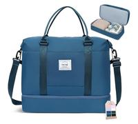 BAGAIL Bolsa de viaje de viaje para fin de semana, bolsa de mano de gimnasio con bolsillo húmedo, bolsa de hospital para mamá para trabajo de parto y parto, Cc-azul pavo real, Bolsa de viaje