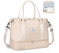 BAGAIL Bolsa de viaje mejorada - Bolsa de viaje para fin de semana y gimnasio con bolsillo húmedo, bolsa de mamá para trabajo de parto y parto, beige (B-Beige), XL