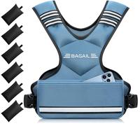 BAGAIL Chaleco Lastrado Ajustable para Entrenamiento de Fuerza, Bolsas de Arena de Hierro Extraíbles, Talla de Busto Ajustable, Chaleco de Fitness Resistente para Hombre y Mujer