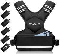 BAGAIL Chaleco Lastrado Ajustable para Entrenamiento de Fuerza, Bolsas de Arena de Hierro Extraíbles, Talla de Busto Ajustable, Chaleco de Fitness Resistente para Hombre y Mujer