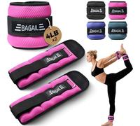 BAGAIL Conjunto de Pesas para Tobillos y Muñecas (0.23kg x 2) - Pesas para Manos y Pies para Hombres y Mujeres - Tamaño Ajustable, Ajuste Seguro para Caminar, Ejercicio en Casa y Fisioterapia - Negro