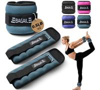 BAGAIL Conjunto de Pesas para Tobillos y Muñecas (0.23kg x 2) - Pesas para Manos y Pies para Hombres y Mujeres - Tamaño Ajustable, Ajuste Seguro para Caminar, Ejercicio en Casa y Fisioterapia - Negro