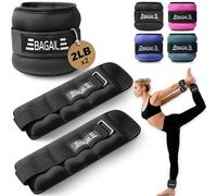 BAGAIL Conjunto de Pesas para Tobillos y Muñecas (0.23kg x 2) - Pesas para Manos y Pies para Hombres y Mujeres - Tamaño Ajustable, Ajuste Seguro para Caminar, Ejercicio en Casa y Fisioterapia - Negro