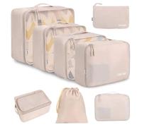 BAGAIL Cubos de Embalaje para Maleta, Juego de 8, Organizadores de Embalaje de Equipaje Ligeros, Cubos de Embalaje para Accesorios de Viaje