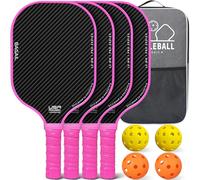 BAGAIL Juego de Paletas de Pickleball, Raquetas de Pickle Ball con 4 Pelotas de Pickleball, Ligeras, Alta Absorción de Impactos, Ergonómicas, Adecuadas para Juegos de Pelotas de Todos los Niveles