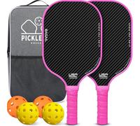 BAGAIL Juego de Paletas de Pickleball, Raquetas de Pickle Ball con 4 Pelotas de Pickleball, Ligeras, Alta Absorción de Impactos, Ergonómicas, Adecuadas para Juegos de Pelotas de Todos los Niveles