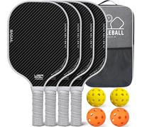 BAGAIL Juego de Paletas de Pickleball, Raquetas de Pickle Ball con 4 Pelotas de Pickleball, Ligeras, Alta Absorción de Impactos, Ergonómicas, Adecuadas para Juegos de Pelotas de Todos los Niveles