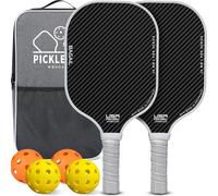 BAGAIL Juego de Paletas de Pickleball, Raquetas de Pickle Ball con 4 Pelotas de Pickleball, Ligeras, Alta Absorción de Impactos, Ergonómicas, Adecuadas para Juegos de Pelotas de Todos los Niveles
