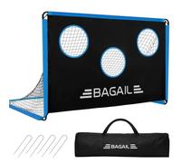BAGAIL Mejora la portería de fútbol con diana, 2 en 1, portería de fútbol, bolsa de transporte portátil, fácil de montar, ideal para entrenamiento de tiro en jardín y juegos de ocio, 180 x 120 cm