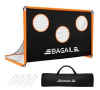 BAGAIL Portería de fútbol mejorada con objetivo, diseño 2 en 1, portería de fútbol, bolsa de transporte portátil, fácil de instalar, ideal para entrenamiento de tiro en el jardín y partidos