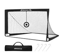 BAGAIL Portería de fútbol, Red de fútbol desplegable con portería, piquetas y Bolsa de Transporte portátil, fácil de Montar, Ideal para Entrenamiento en el jardín y Partidos recreativos.