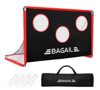 BAGAIL Portería de Fútbol, Red de Fútbol Diseñada 2 en 1 con Portería, Viene con Bolsa de Transporte Portátil, Fácil de Montar, Ideal para Entrenamiento de Tiro en el Jardín y Partidos Recreativos