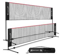 BAGAIL Red de Bádminton Plegable Hecha de Nailon con Soporte de Altura Regulable y Bolsa de Transporte, Fácil de Montar y Desmontar, Jugar al Tenis, Bádminton o Voleibol