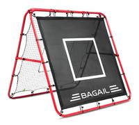 Bagail red de rebote de doble cara,barra de pintura reforzada, ángulo ajustable, estructura plegable, red de rebote con objetivos de entrenamiento de habilidades, portería de fútbol portátil de jardín