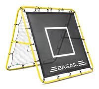 Bagail red de rebote de doble cara,barra de pintura reforzada, ángulo ajustable, estructura plegable, red de rebote con objetivos de entrenamiento de habilidades, portería de fútbol portátil de jardín