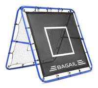 Bagail red de rebote de doble cara,barra de pintura reforzada, ángulo ajustable, estructura plegable, red de rebote con objetivos de entrenamiento de habilidades, portería de fútbol portátil de jardín
