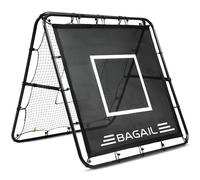 Bagail red de rebote de doble cara,barra de pintura reforzada, ángulo ajustable, estructura plegable, red de rebote con objetivos de entrenamiento de habilidades, portería de fútbol portátil de jardín