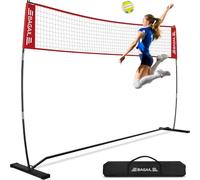 BAGAIL Red de Voleibol, Red de Voleibol Portátil para Patio de 12 pies/20 pies - Altura Ajustable, Estructura Resistente, Diseño Independiente - Set de Voleibol Portátil para Exterior/Interior
