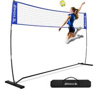 BAGAIL Red de Voleibol, Red de Voleibol Portátil para Patio de 12 pies/20 pies - Altura Ajustable, Estructura Resistente, Diseño Independiente - Set de Voleibol Portátil para Exterior/Interior