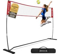 BAGAIL Red de Voleibol, Red de Voleibol Portátil para Patio de 12 pies/20 pies - Altura Ajustable, Estructura Resistente, Diseño Independiente - Set de Voleibol Portátil para Exterior/Interior