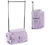 Bagasin Bolsa de Danza con Perchero, Bolsa de Viaje con Ruedas de 28" en Color Morado para Ropa y Trajes de Baile, Bolsa Tipo Duffel para competiciones de Danza con Perchero