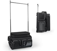 Bagasin Bolsa de Danza con Perchero, Bolsa de Viaje con Ruedas de 28" en Color Negro para Ropa y Trajes de Baile, Bolsa Tipo Duffel para competiciones de Danza con Perchero