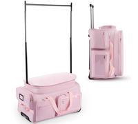 Bagasin Bolsa de Danza con Perchero, Bolsa de Viaje con Ruedas de 28" en Color Rosa para Ropa y Trajes de Baile, Bolsa Tipo Duffel para competiciones de Danza con Perchero