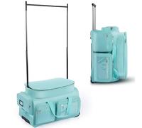 Bagasin Bolsa de Danza con Perchero, Bolsa de Viaje con Ruedas de 28" en Color Verde para Ropa y Trajes de Baile, Bolsa Tipo Duffel para competiciones de Danza con Perchero