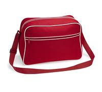 BagBase Unisex's BG014CRED - Bolso de Hombro Estilo Retro, Color Rojo y Blanco, Talla M