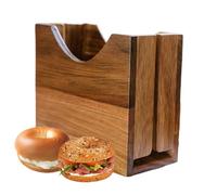 Bagel Cutter - Wood Effortless Stylish Cutting Groove | Cutter Slicer Bagel Holder | For Home Dorm Apartment Cafe Restaurant Coffee Shop Breakfast Kitchen