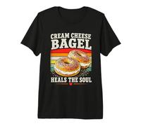 Bagel de Queso Crema Cura el Alma Divertido Amante del Desayuno Camiseta Premium