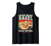 Bagel de Queso Crema Cura el Alma Divertido Amante del Desayuno Camiseta sin Mangas