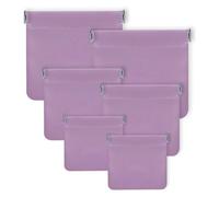 Bagentry 6 bolsas organizadoras de piel sintética con cierre a presión, 3 tamaños, bolsa de maquillaje pequeña, sin cremallera, bolsa de cosméticos portátil con cierre automático para mujeres,