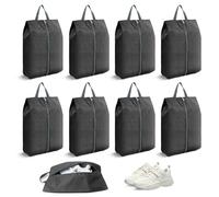 Bagentry 8 bolsas de viaje impermeables para zapatos, bolsa portátil con cremallera y asa, bolsa de almacenamiento de zapatos extra grande para mujeres y hombres, equipaje, gimnasio, maleta de viaje,