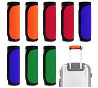 Bagentry 8 identificadores suaves para asa de equipaje, 4 envolturas de asas de maleta de colores vivos, fundas impermeables para manijas de equipaje, accesorios para bolsa de viaje, maleta, avión, (4