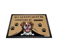 BAGEYOU Felpudo divertido y personalizado con texto en inglés «My Love Dog Border Collie» para decoración del hogar, 27.5 x 17.7 pulgadas