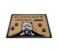 BAGEYOU Felpudo personalizado con texto en inglés «My Love Dog» con texto en inglés «My Love Dog» de West Highland White Terrier, todos los invitados deben ser aprobados, para decoración del hogar
