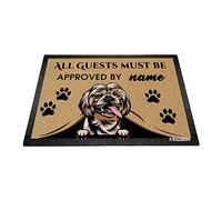 BAGEYOU Felpudo personalizado con texto en inglés "Peeking Dog with My Love Dog Shih Tzu All Guests Must be Appro", para decoración del hogar, 35.4 x 23.6 pulgadas