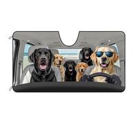 BAGEYOU Parasol para Parabrisas Delantero de automóvil, Golden Retriever y Labrador, para decoración de Perros, Reflector de Rayos UV, Protector Solar, Mantiene el vehículo Fresco, 140x76 cm