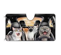 BAGEYOU Parasol para parabrisas delantero de coche, diseño de gato americano de pelo corto americano, parasol para vehículo, reflector de rayos UV, mantiene el vehículo fresco, 51 x 26.8 pulgadas