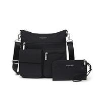 Baggallini Bandolera delgada moderna para mujer, talla única, Black, Talla única